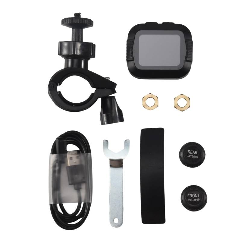 Sirxlevcy Wasserdichtes Motorrad Echtzeit ReifendrucküBerwachungssystem Externer Sensor Drahtloses LCD Bildschirm Motor TPMS von Sirxlevcy