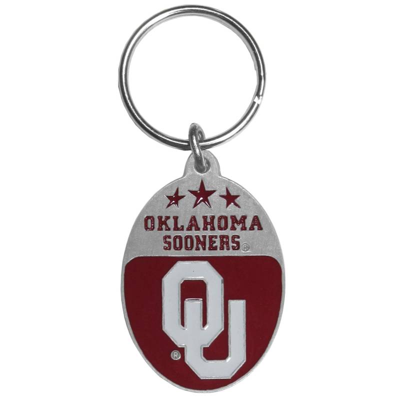 Siskiyou NCAA Sports Fan Shop Oklahoma Sooners Schlüsselanhänger aus geschnitztem Metall, Einheitsgröße, Teamfarbe von Siskiyou