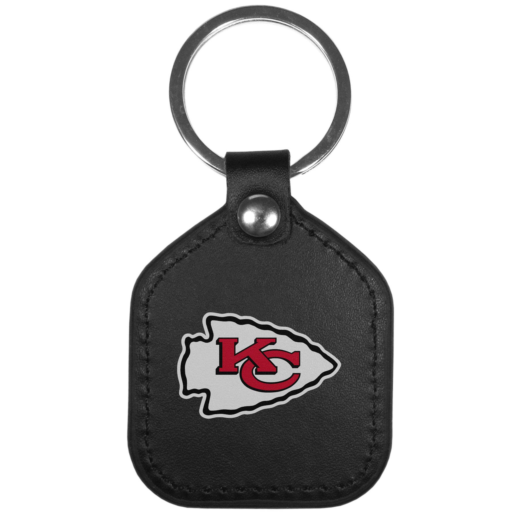 Siskiyou Sports NFL Kansas City Chiefs Unisex Schlüsselanhänger aus Leder, quadratisch, Schwarz, Einheitsgröße von Siskiyou