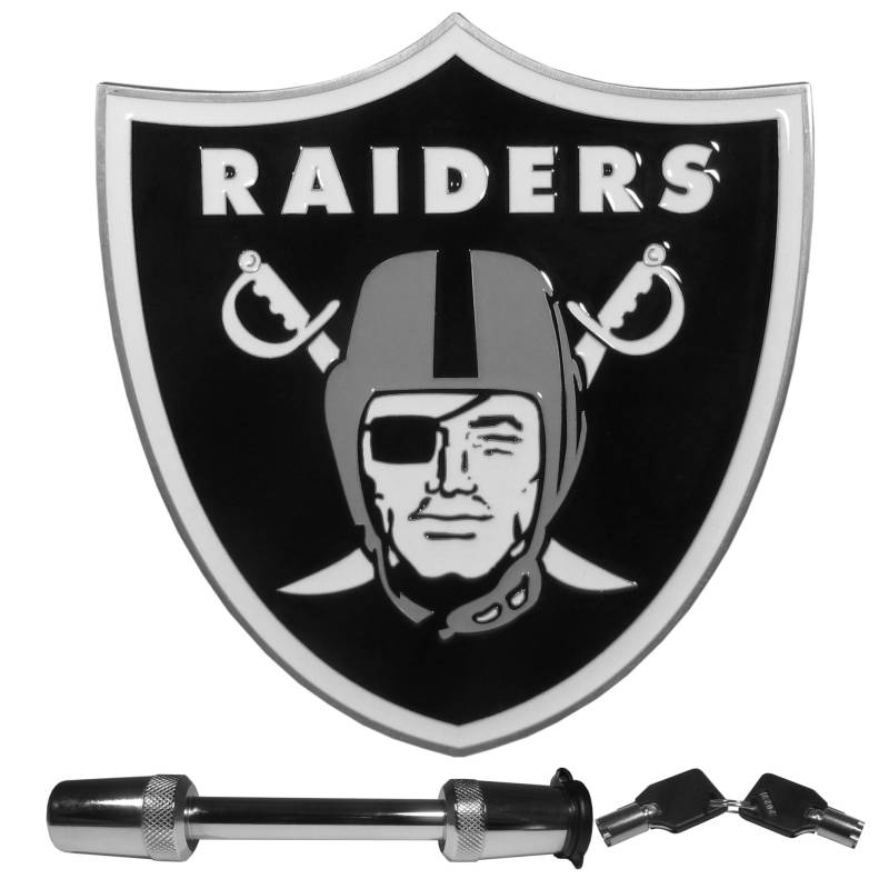 Siskiyou Sports NFL Las Vegas Raiders Anhängerkupplung mit Anhängerkupplungsschloss, Teamfarben, Einheitsgröße von Siskiyou