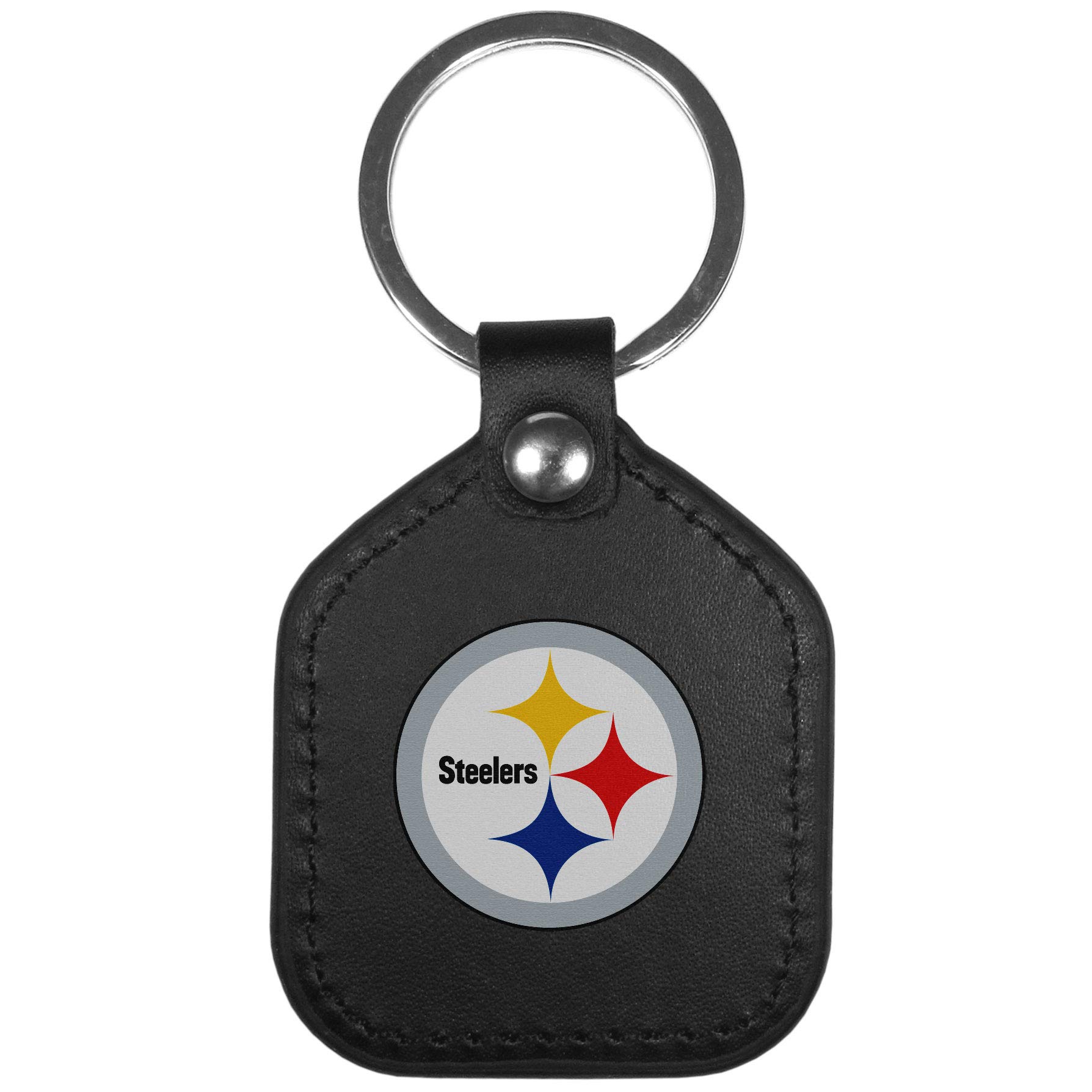 Siskiyou Sports NFL Pittsburgh Steelers Unisex Leder Square Schlüsselanhänger, Schwarz, Einheitsgröße von Siskiyou