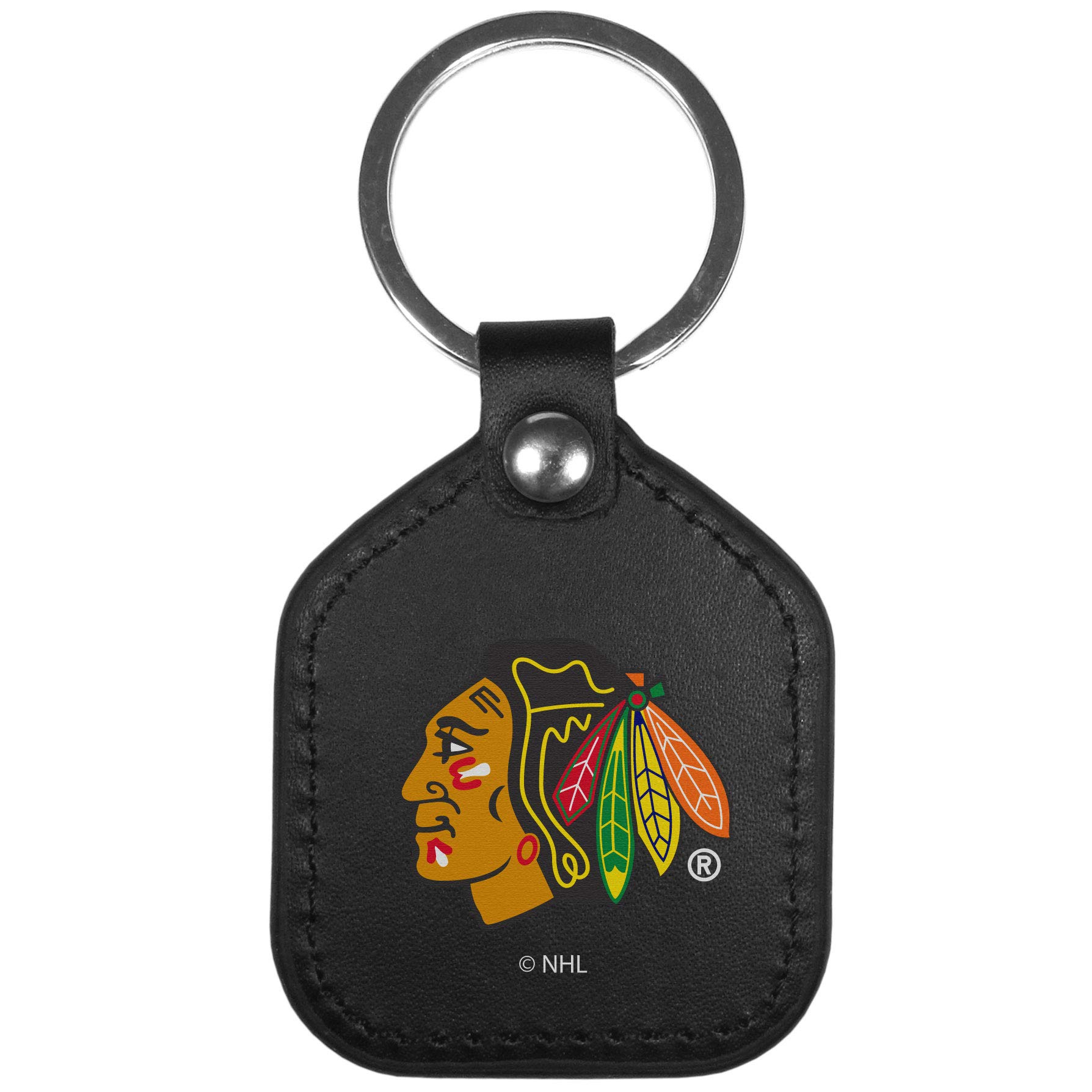 Siskiyou Sports NHL Chicago Blackhawks Unisex Leder Quadratische Schlüsselanhänger, Schwarz, Einheitsgröße von Siskiyou