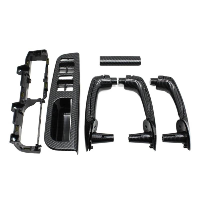 Autotür Innengriff Kompatibel Mit VW Für Golf MK4 1999–2004 LHD Autoinnenraum Vorne Hinten Links Rechts Carbonfaser-Türgriffgriff 1J1867179A 3BO857175(LHD 9PCS) von Siuku