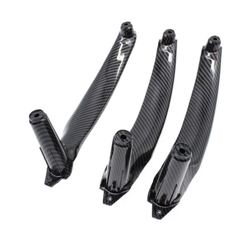 Autotür Innengriff Kompatibel Mit X5 E70 2007-2013 LHD RHD Carbon Fiber Innentürgriffabdeckung Trim Ersatz Front Armlehne Panel(LHD 3PCS Set) von Siuku