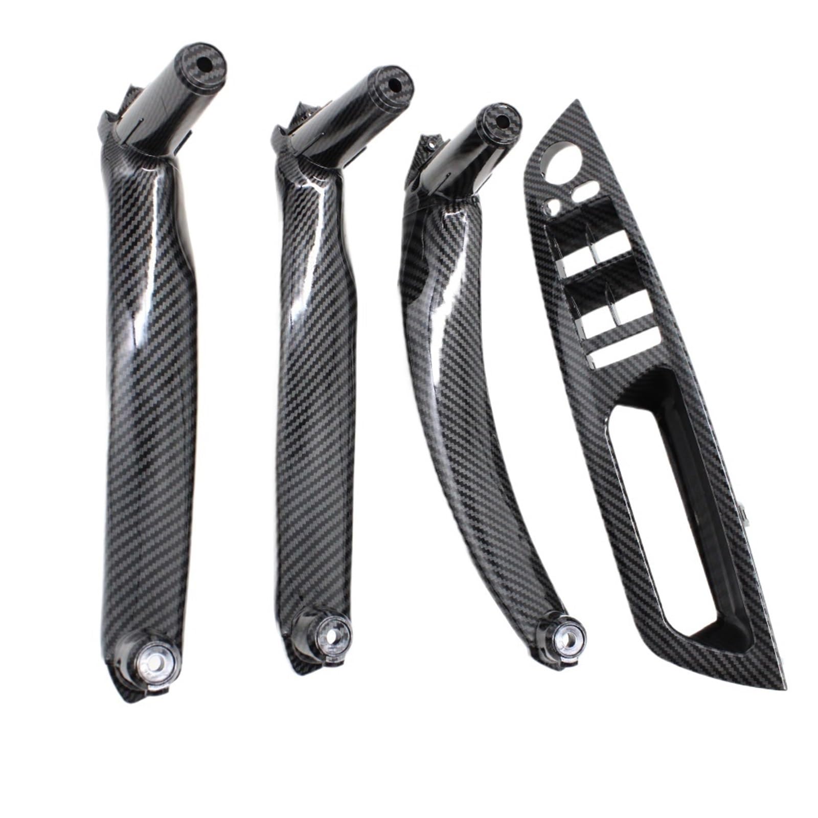 Autotür Innengriff Kompatibel Mit X5 E70 2007-2013 LHD RHD Carbon Fiber Innentürgriffabdeckung Trim Ersatz Front Armlehne Panel(RHD 4PCS Set) von Siuku