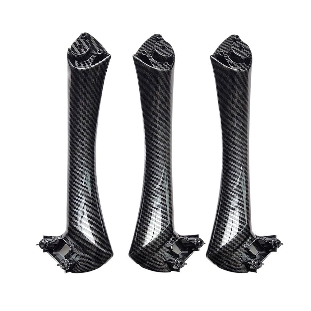 Autotür Innengriff Kompatibel mit 3er-Serie E90 E91 316 318 320 325 328i 2004-2012 LHD RHD Carbon Fiber Innentür Armlehne Pull Handle Set(LHD Inside 3pcs Set) von Siuku