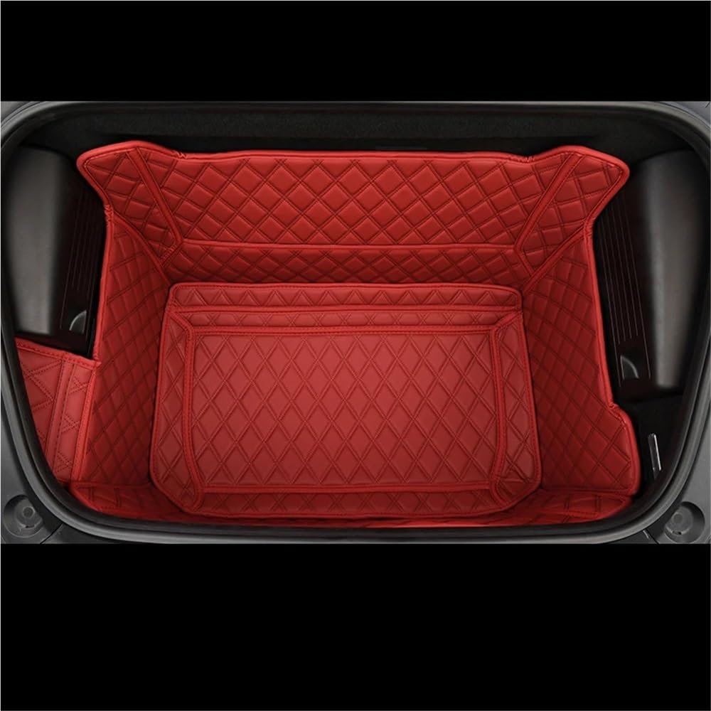 Kompatibel Mit 718 Für Boxster Für Cayman Auto Vorne Hinten Stamm Matte Schutz Innen Liner Abdeckung Pad Zubehör(Red Front Mat) von Siuku