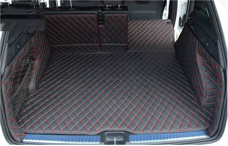 Kompatibel mit Benz für EQE SUV 350 500 2023 2024 spezielle Kofferraummatten Kofferraumteppiche Cargo-Liner-Abdeckung(Black with red) von Siuku