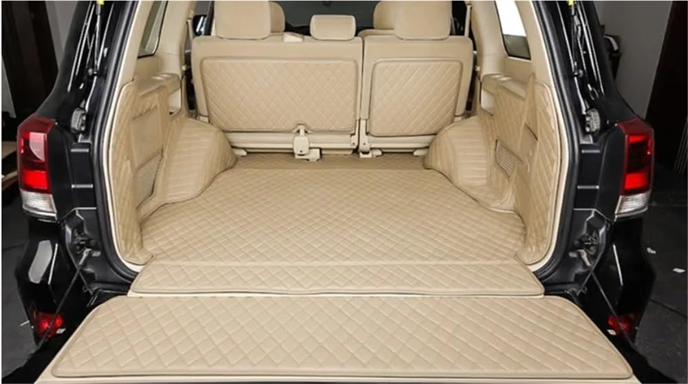 Kompatibel mit Lexus für LX 450d 5 Sitze 2015–2020 spezielle Kofferraummatten Kofferraumteppiche Cargo-Liner-Matte(Beige) von Siuku