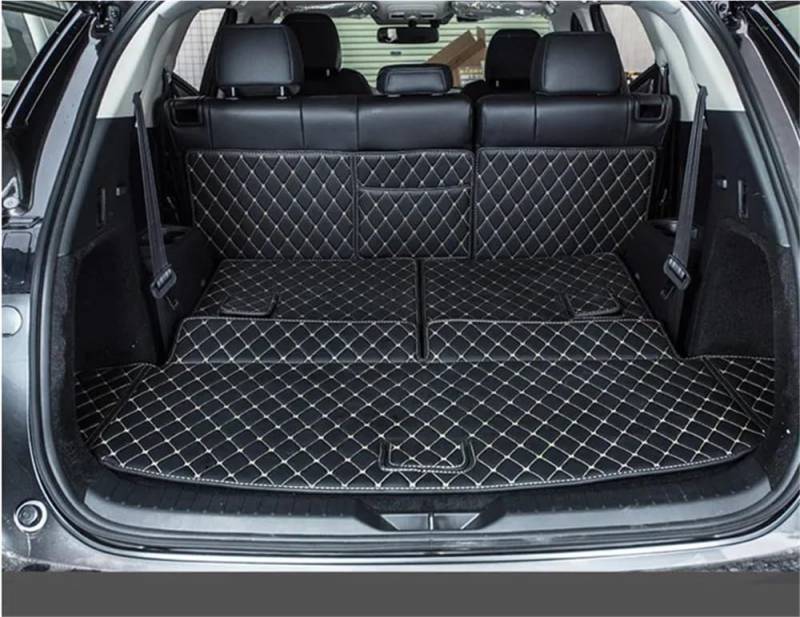 Kompatibel mit Mazda für CX-9 2016-2022 7 Sitze Spezial-Kofferraummatten Kofferraumteppiche Cargo Liner Mat Gepäckabdeckung(7 seat LHD) von Siuku