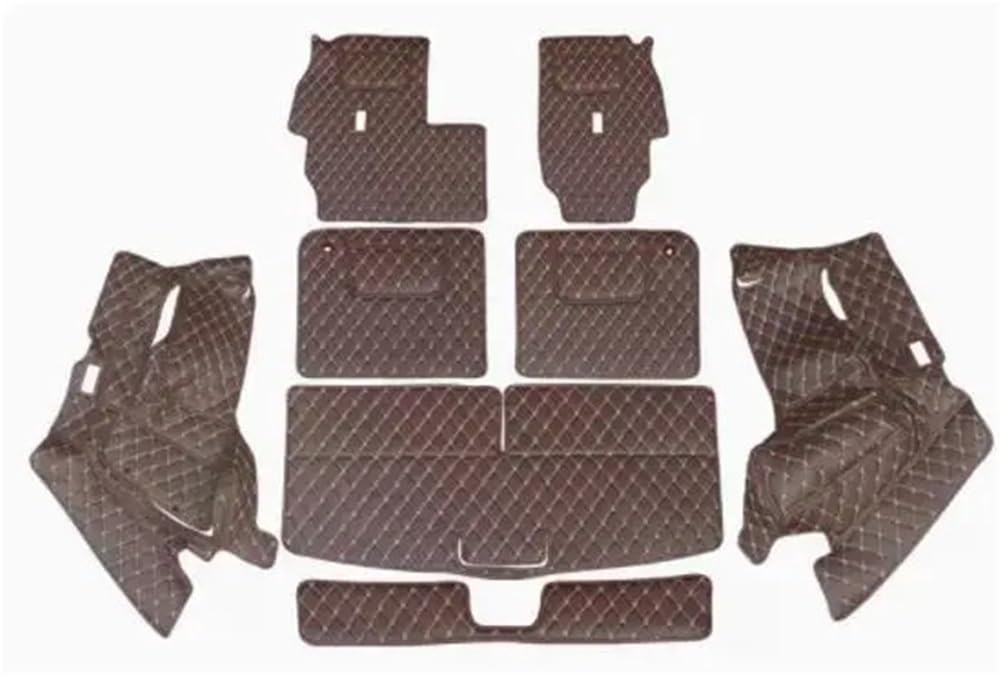 Kompatibel mit Nissan für X-Trail 7 Sitze 2022 2023 Spezial-Kofferraummatten Cargo Liner Boot Teppiche Matte(Brown) von Siuku