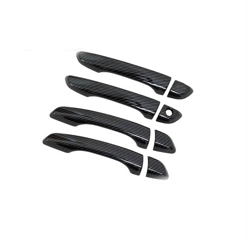 Siuku Auto Außentürgriffe Kompatibel mit Peugeot für 2008 P24 MK2 2020 2021 2022 2023 Türgriffabdeckung Dekorationsset Auto-Außenzubehör(Carbon Fiber 4pcs) von Siuku