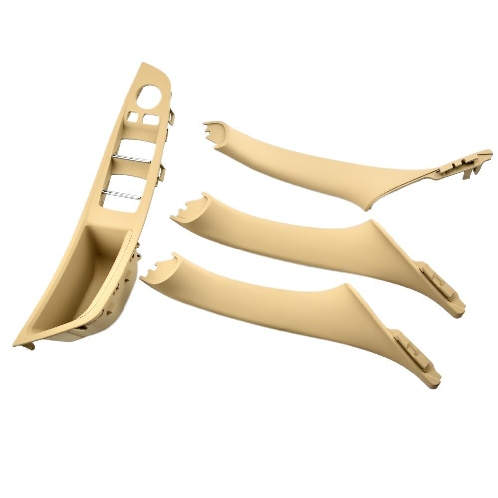 Siuku Autotür Innengriff Kompatibel mit 5er-Serie für F10 F11 F18 520i 523i 525i 528i 535i Innenverkleidung der vorderen Armlehne Ersatz-Zuggriff-Set(Beige Yellow-Set) von Siuku