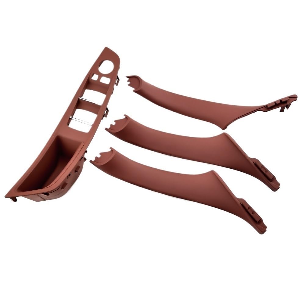 Siuku Autotür Innengriff Kompatibel mit 5er-Serie für F10 F11 F18 520i 523i 525i 528i 535i Innenverkleidung der vorderen Armlehne Ersatz-Zuggriff-Set(Red Brown-Set) von Siuku