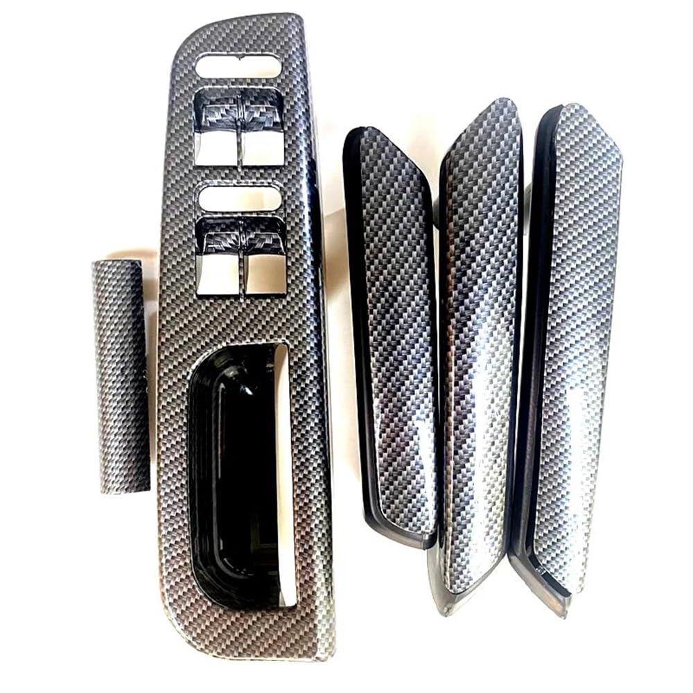 Siuku Autotür Innengriff Kompatibel mit VW für Passat B5 1998-2005 Carbon Fiber Türgriff Fensterschalterrahmen 3B186717E 3B4867179B 3B0867180A 3B4867180B 3B4867372(4 Door 5pcs) von Siuku