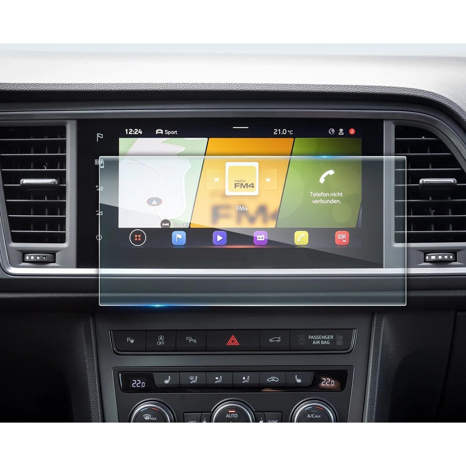 Siuku Kompatibel Mit Seat Für Ateca 2021-2024 2025 9,2-Zoll-Displayschutzfolie Für Das Auto-GPS-Navigationsdisplay Navigationsschutzfolie von Siuku