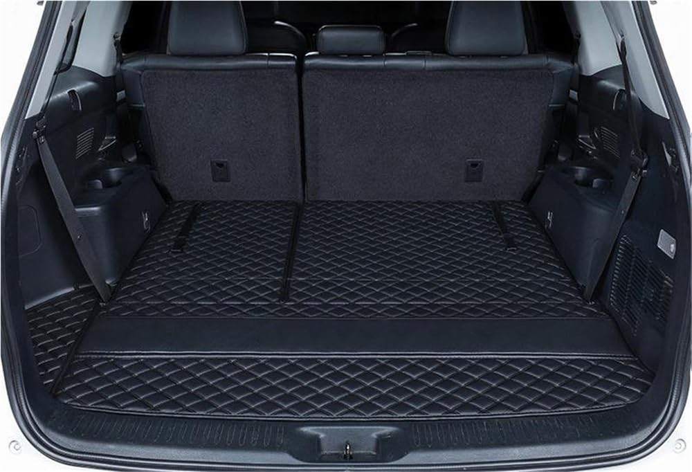 Siuku Kompatibel Mit Toyota Für Highlander 2022 7-Sitzer-Kofferraumabdeckungen Autozubehör Teppiche wasserdichte Schutzpolster Matten(Black) von Siuku