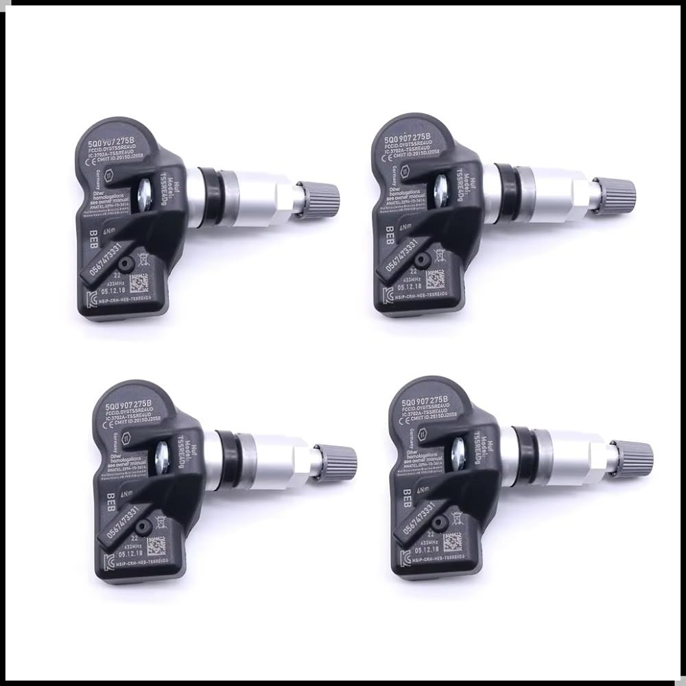 Siuku Kompatibel mit 718 2016 für 911 2015 Reifendrucksensor TPMS 5Q0907275B 5Q0907275 Automobil-TPMS(4 PCS) von Siuku