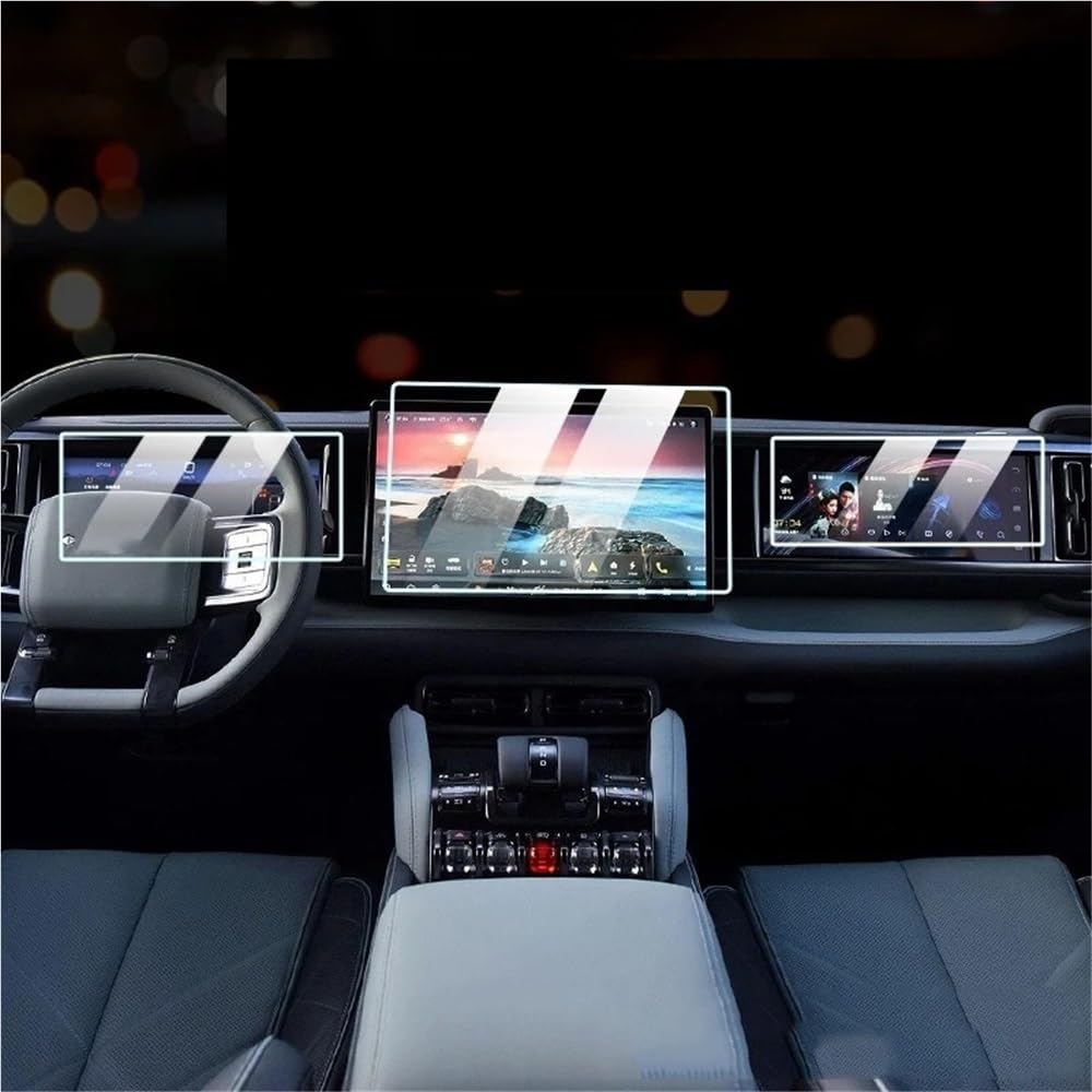 Siuku Kompatibel mit BYD für Gleichung für Leopard für Leopard 5 2023 Autonavigation Displayschutzfolie aus gehärtetem Glas Autoinnenraum Navigationsschutzfolie(3PCS) von Siuku