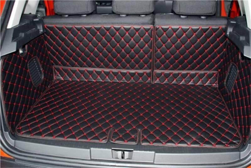 Siuku Kompatibel mit Captur 2014 2015 2016 2017 2018 2019 Spezielle Kofferraummatten Car-Styling Kofferraumteppiche Cargo Liner(Black with red) von Siuku