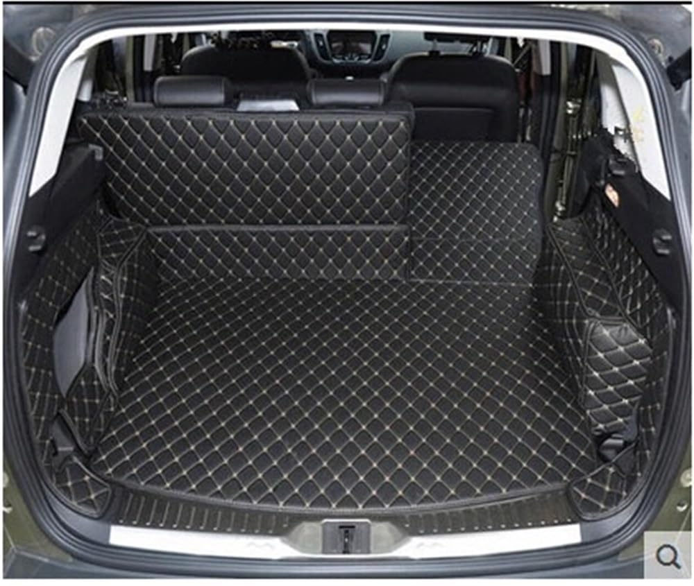 Siuku Kompatibel mit Ford für Kuga 2013 2014 2015 2016 2017 2018 spezielle Kofferraummatten wasserdichte Kofferraumteppiche Cargo-Liner(Black with beige) von Siuku