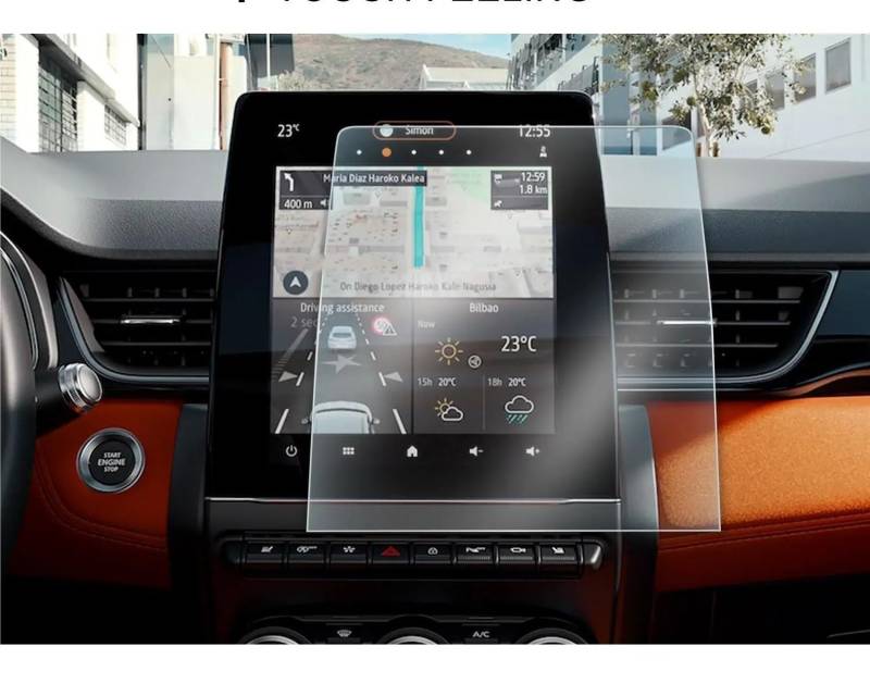Siuku Kompatibel mit Zoe für Clio 5 für Captur 2 für Arkana Easy Link 2022 Autodisplay 9,3-Zoll-Displayschutzfolie Autoinnenraum Navigationsschutzfolie von Siuku