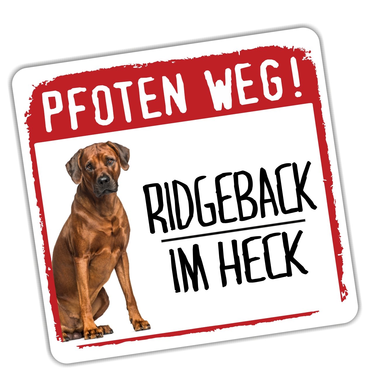 siviwonder Auto Aufkleber Rhodesian Ridgeback Pfoten Weg Kleiner Hundeaufkleber REFLEKTIEREND Reflective von siviwonder