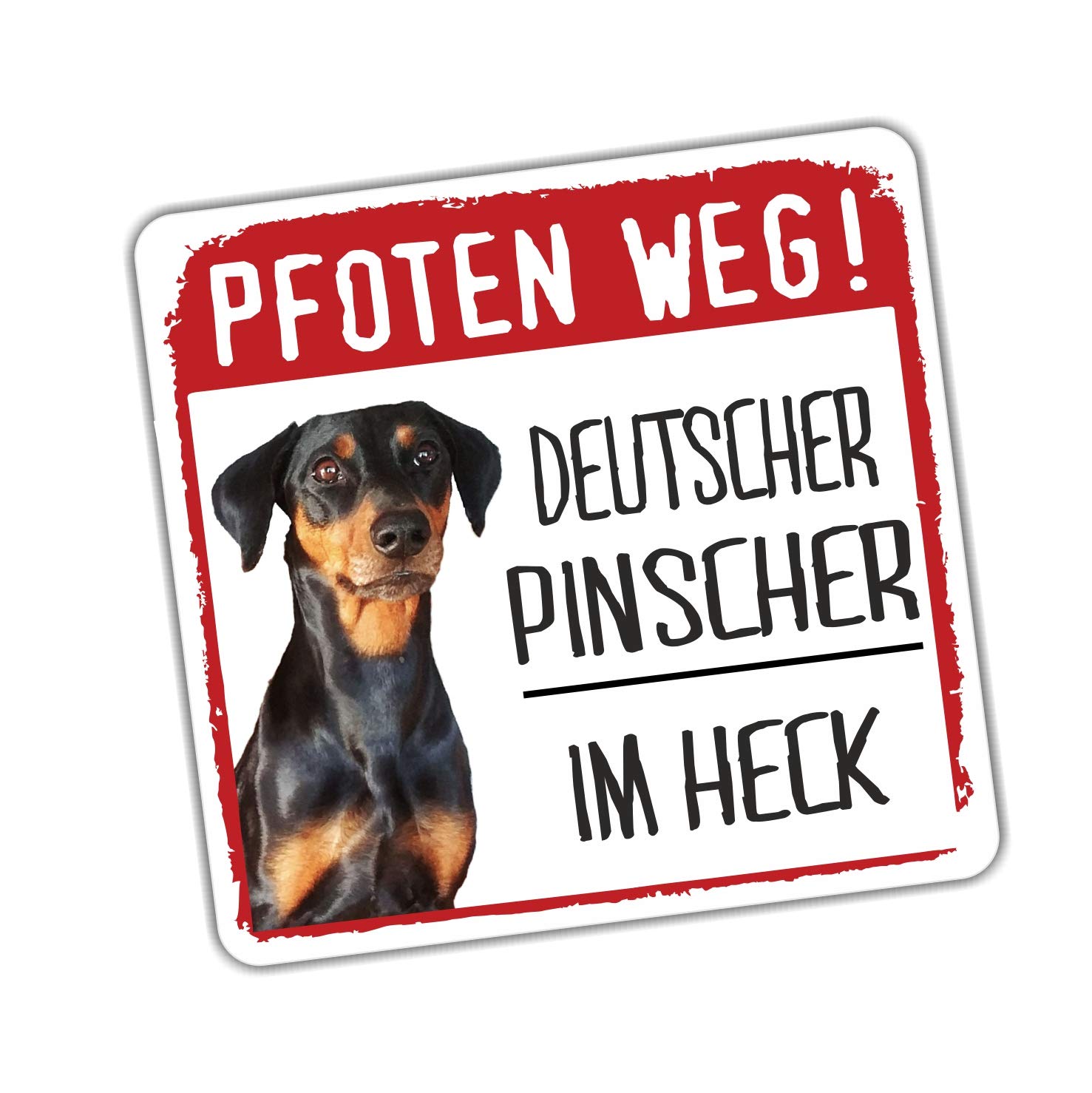 siviwonder Deutscher Pinscher Hundeaufkleber - Pfoten Weg Auto Aufkleber REFLEKTIEREND Reflective von siviwonder