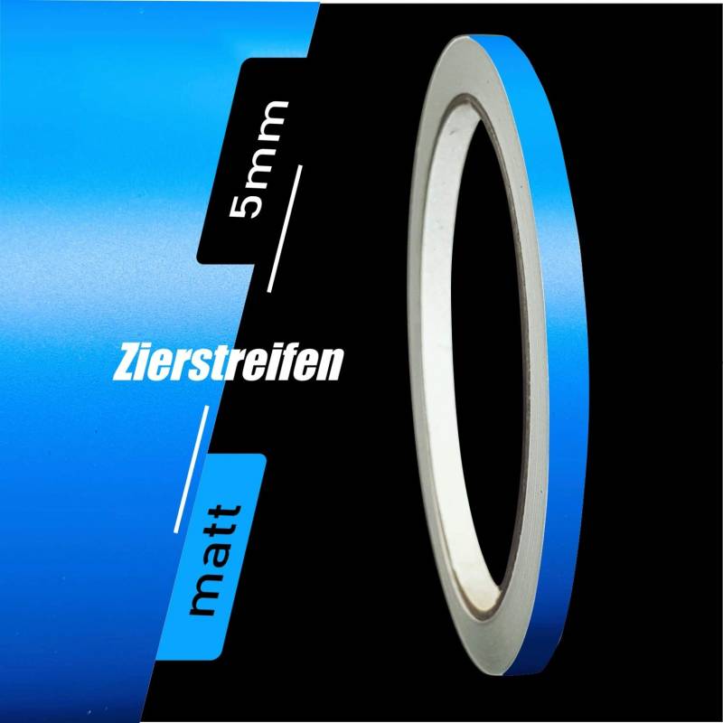 siviwonder Zierstreifen Matt azurblau blau 5mm Aufkleber Länge 10m Auto Boot Klebeband Sticker von siviwonder