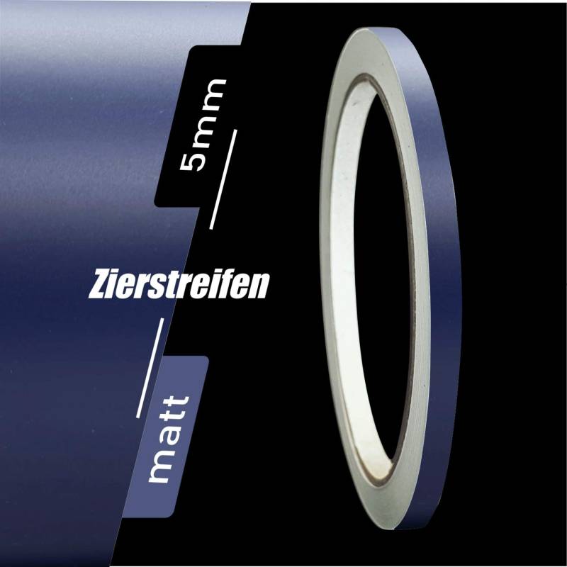 siviwonder Zierstreifen Matt dunkelblau blau 5mm Aufkleber Länge 10m Auto Boot Klebeband Sticker von siviwonder