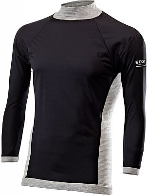 Sixs TS4 Merino, Funktionsshirt langärmelig Unisex - Grau/Schwarz - L/XL von Sixs