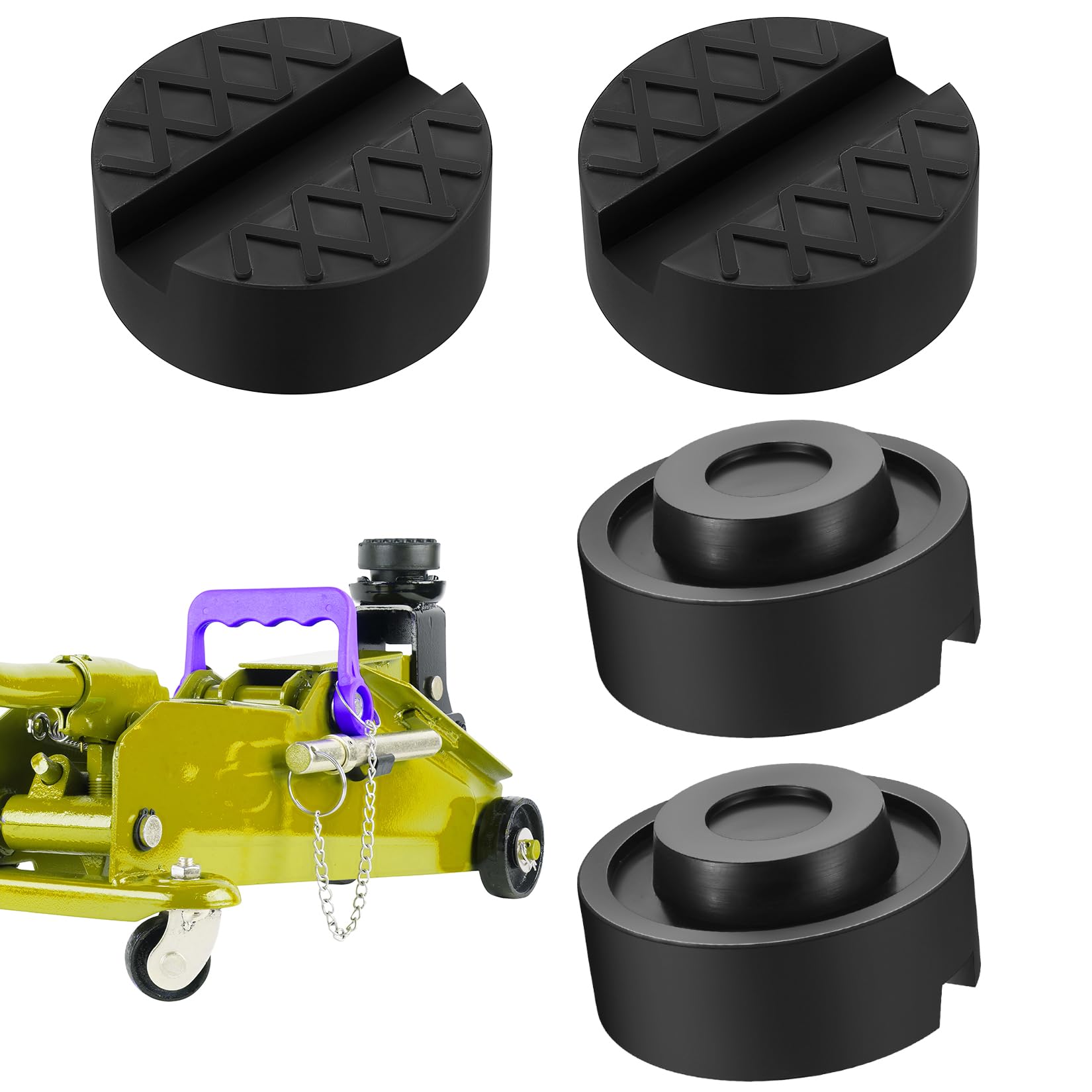 4 Stück Auto Wagenheber Gummiauflage 65mm, Universelle Gummiauflage Wagenheber Unterlage Adapter, Gummipuffer für Wagenheber Pads Jack Pads für Wagenheber und Hebebühnen Unterstellbock Zubehör von Siyurongg