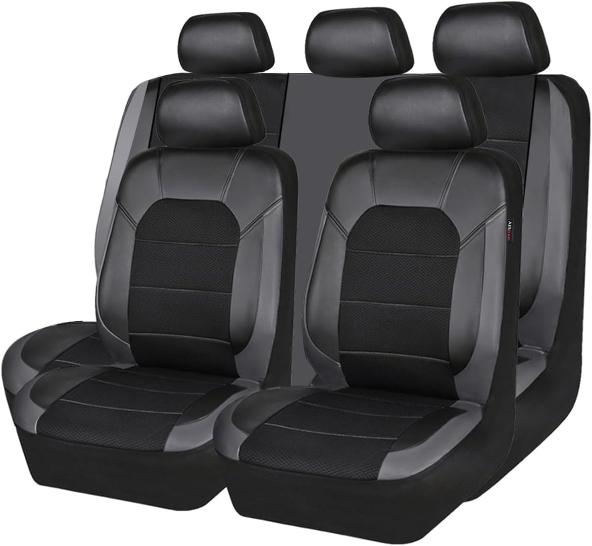 Echtes Rindsleder sitzbezug Auto vordersitze für Kia EV6,sitzkissen Auto fahrersitz(Full Set (Black + Grey),normal) von Sjltsy