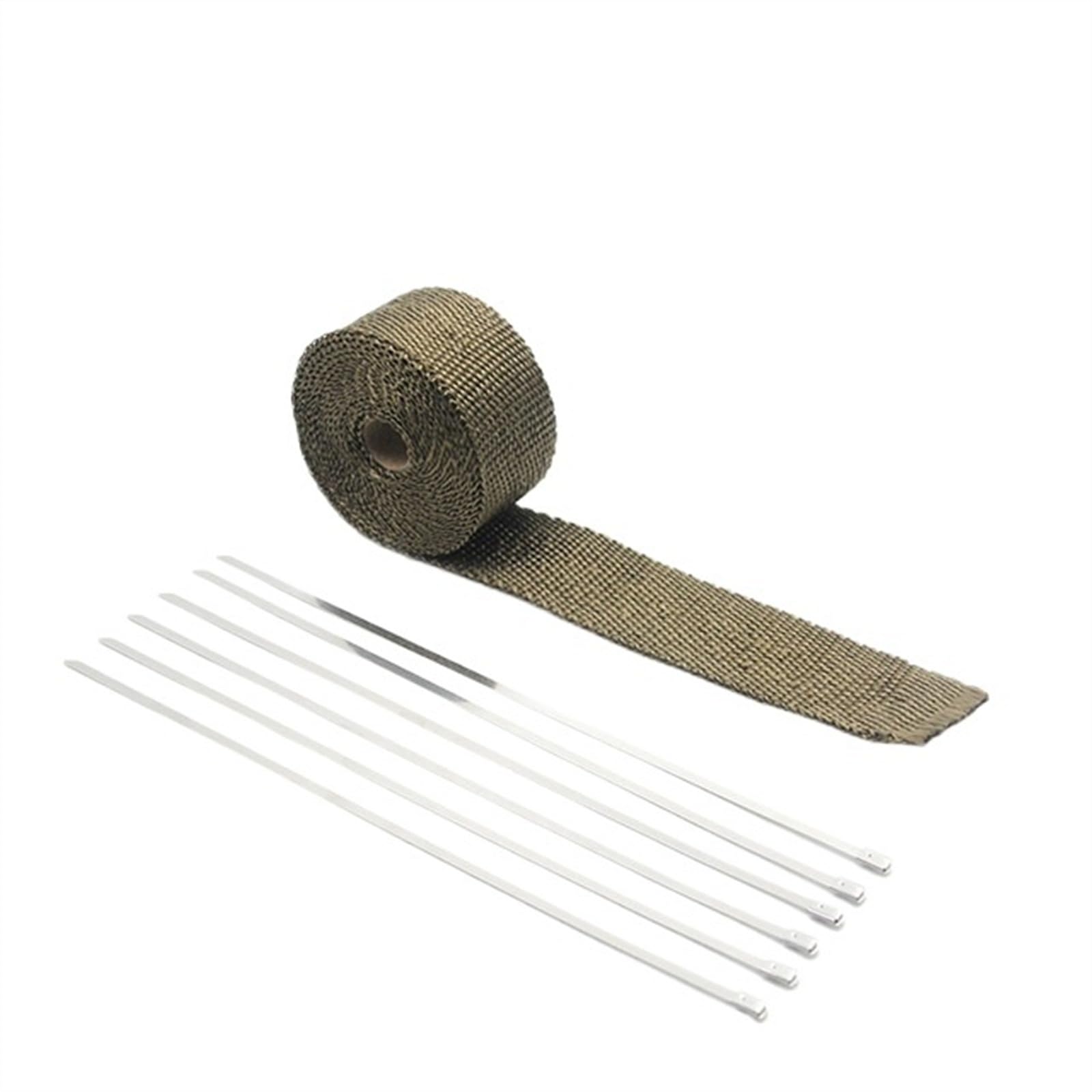 Calor Thermo-Klebeband für Motorradauspuff, 5 m/10 m/15 m, robust, mit Edelstahlflanschen (Farbe: T 5 cm x 5 m) von Skday