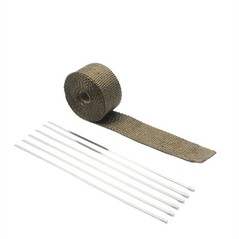 Calor Thermo-Klebeband für Motorradauspuff, 5 m/10 m/15 m, robust, mit Edelstahlflanschen (Farbe: T 5 cm x 5 m) von Skday