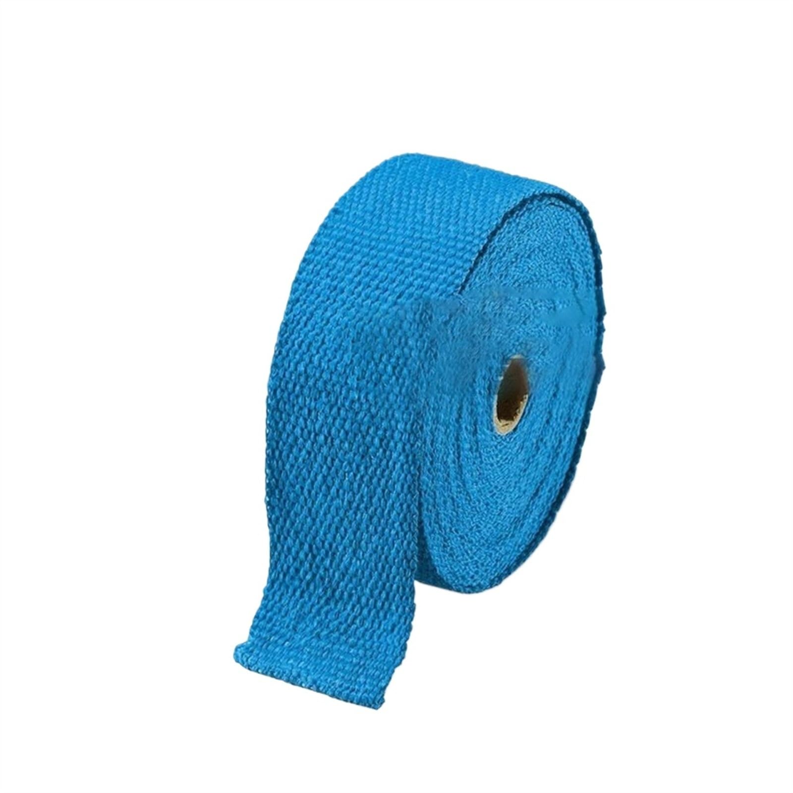 Motorradauspuff-Verband 1,5 m Rolle aus Glasfaser, Thermoband für Motorradauspuff, Schlauchaufwicklung, mit Edelstahlschellen (Farbe: Blau) von Skday