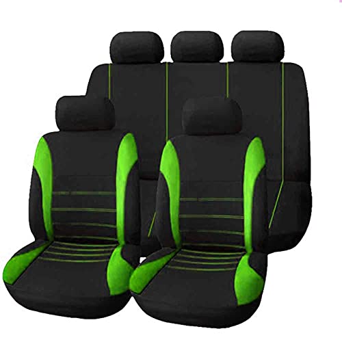 AutositzbezüGe Pu Leder,Auto-Sitzbezug Autositzabdeckung passt am meisten Autowagen SUV oder Van atmungsaktiver Autokissenschutz-Polyester-Tuch Universal Innenzubehör(1 Set Green) von Skdvy