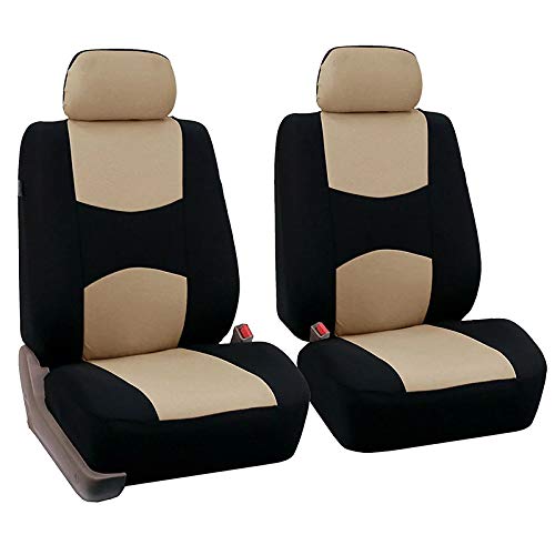 AutositzbezüGe Pu Leder,Auto-Sitzbezug Autositzabdeckungen Automobilsitzschutz Cover Auto Ware for Salon Autozubehör Universal Auto-Styling Außenteile(Beige-2 Seats) von Skdvy