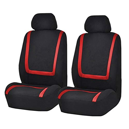 AutositzbezüGe Pu Leder,Auto-Sitzbezug Inneneinrichtungen 4 Teile / 9 stücke Stoff Auto Sitzbezug Universal Autozubehör Auto Sitzbezug Set for Autositzschutz(2seat red -C) von Skdvy