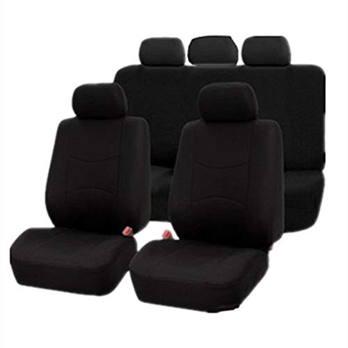 AutositzbezüGe Pu Leder,Auto-Sitzbezug Inneneinrichtungen 4 Teile / 9 stücke Stoff Auto Sitzbezug Universal Autozubehör Auto Sitzbezug Set for Autositzschutz(5seat Black -E) von Skdvy