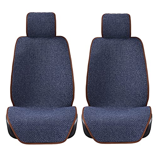 Skdvy AutositzbezüGe Pu Leder,Auto-Sitzbezug Autositz-Abdeckung Protector-Flachs-Vorder- oder Rücksitz-Back-Kissen Pad Mat Rückenlehne for Auto-Innenfahrzeug(2 Seats Blue) von Skdvy