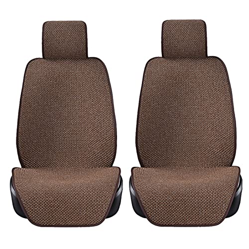 Skdvy AutositzbezüGe Pu Leder,Auto-Sitzbezug Autositz-Abdeckung Protector-Flachs-Vorder- oder Rücksitz-Back-Kissen Pad Mat Rückenlehne for Auto-Innenfahrzeug(2 Seats Coffee) von Skdvy