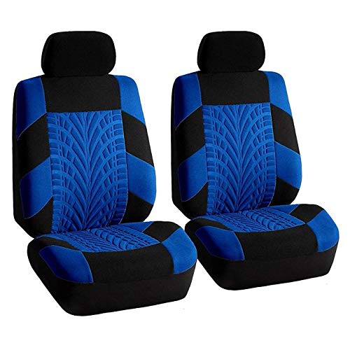 Skdvy AutositzbezüGe Pu Leder,Auto-Sitzbezug Autositz-Abdeckung Set Universal Persönlichkeit Reifenspur Spleißen Auto Styling Zubehör Innen 2/4 / 9PCS(4pcs Blue) von Skdvy