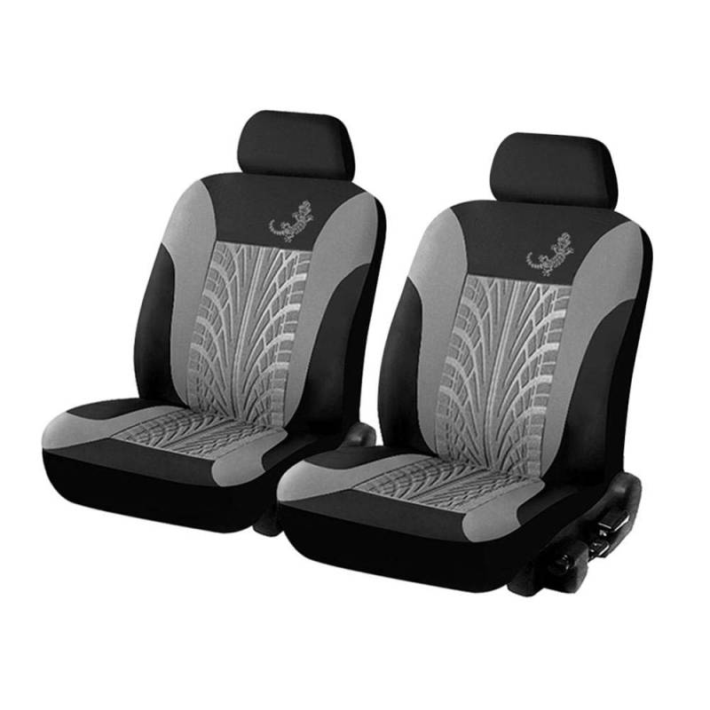 Skdvy AutositzbezüGe Pu Leder,Auto-Sitzbezug Autositzbezüge Set Universal Fit am meisten mit Reifenspur Detail Styling Rosa Protector Vier Jahreszeiten(4pcs Gray) von Skdvy