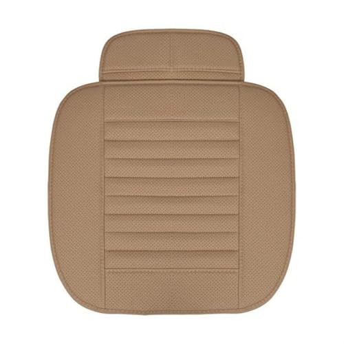 Skdvy AutositzbezüGe Pu Leder,Auto-Sitzbezug Autositzüberzug PU. Leder Four Seasons Cars Sitzkissen Automobiles Seat Protector Universal Car-Stuhl-Auflage-Matte Auto-Zubehör(Beige) von Skdvy