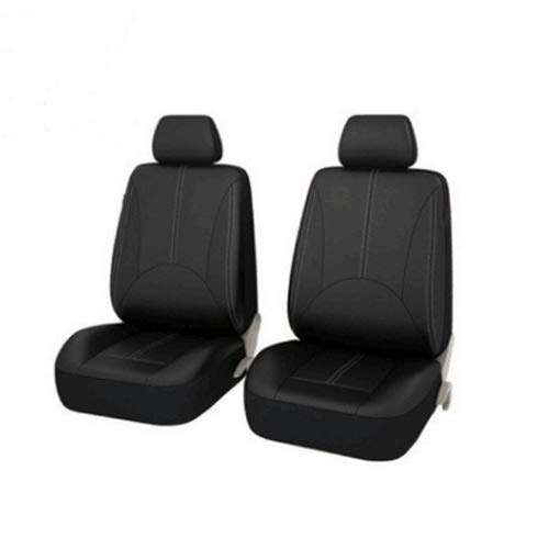 Skdvy AutositzbezüGe Pu Leder,Auto-Sitzbezug Universal-Autositz-Abdeckung Protector PU. Lederfront- und Rücksitz-Rückenkissen Pad Mat Rückenlehne for Auto-Innenwagen SUV Limousine(Front Black) von Skdvy