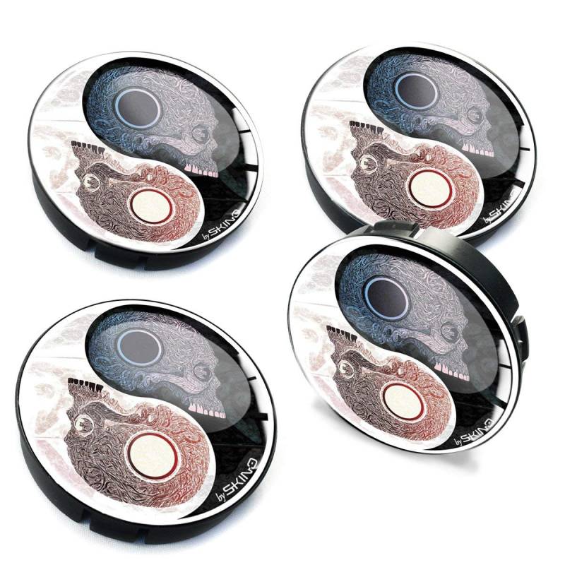 Biomar Labs® 4 x 60mm Silikon Nabenkappen Kappen Yin Yang Symbol Felgendeckel Radkappen Radnabendeckel Nabendeckel Auto Tuning C 81 Z* von Biomar Labs