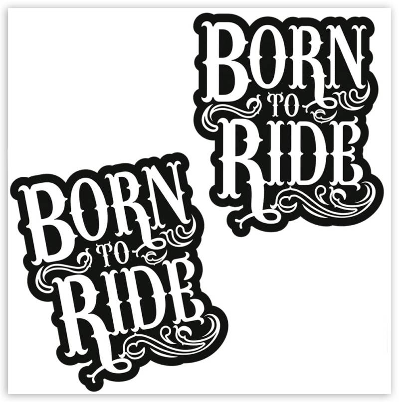 SkinoEu® 2 x Vinyl Aufkleber Autoaufkleber Born to Ride Sticker Auto Moto Motorrad Motorcycle Fahrrad Scooter Fenster Tür Tuning B 118 von SkinoEu