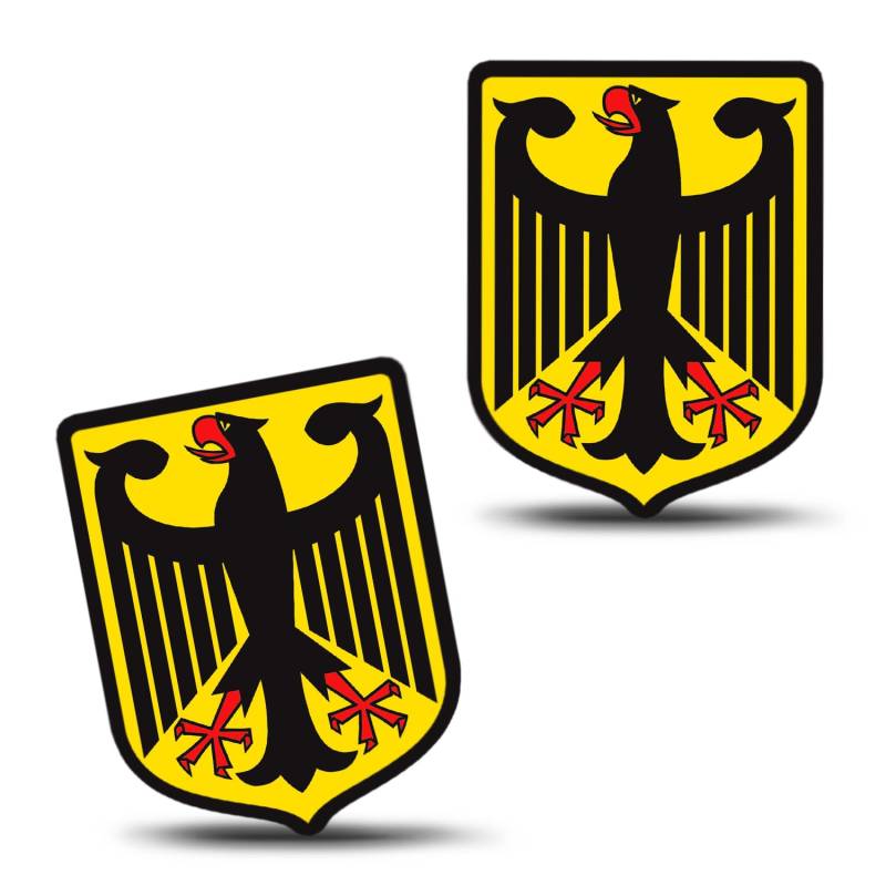 SkinoEu 2 x Vinyl Aufkleber Autoaufkleber Deutschland Deutsche Wappen Flagge Fahne Deutscher Adler Stickers Auto Moto Fahrrad Helm Fenster Tuning B 78 von SkinoEu