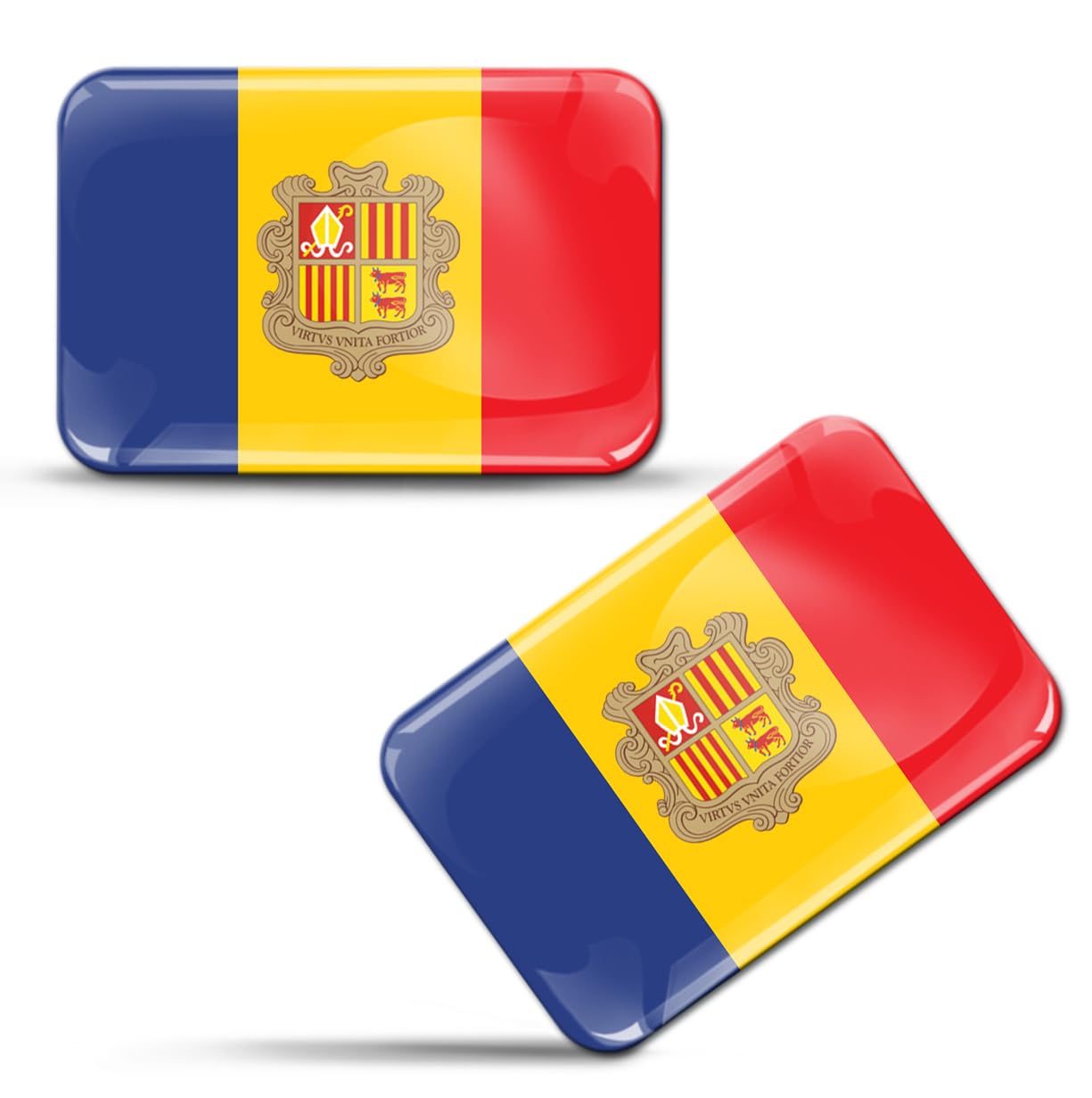 Skino EU® 2 x 3D Aufkleber Flagge Fahne Andorra F 176 von SkinoEu